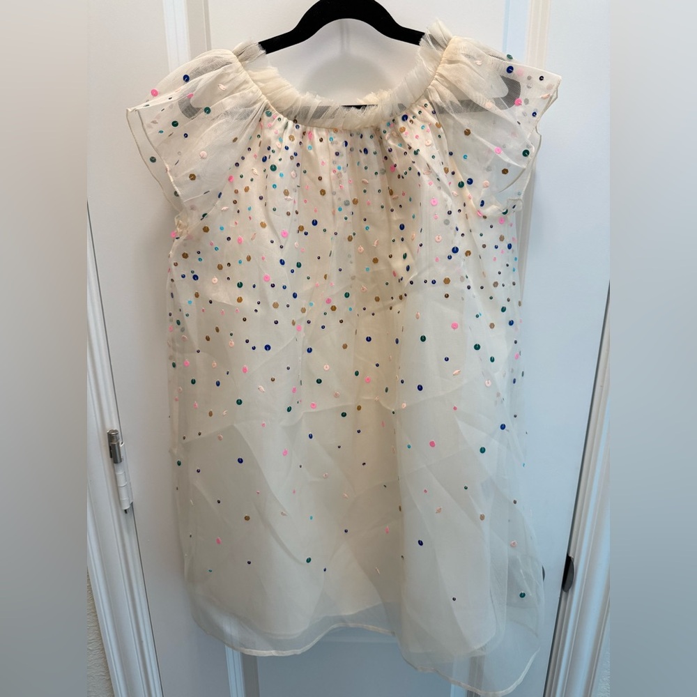 Bonpoint Couture Silk Tulle Dress with Multicolor Sequins